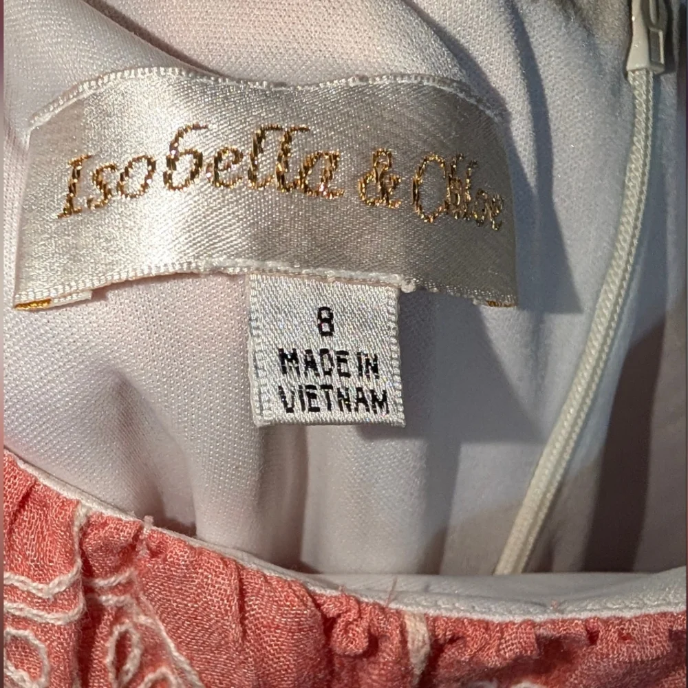 Isobella & Chloe Coral Girls Dress W/Lace Ruffles -Sz 8 - Picture 5 of 5